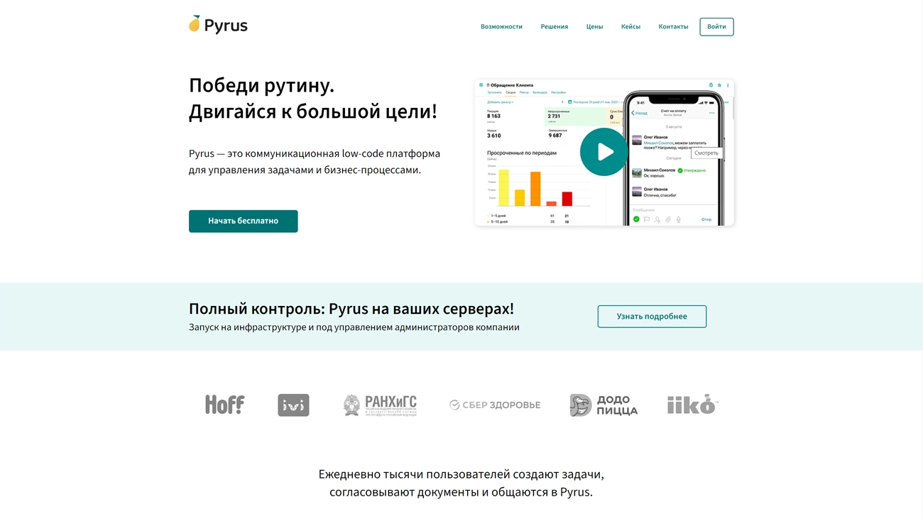 Pyrus сервисы для командной работы