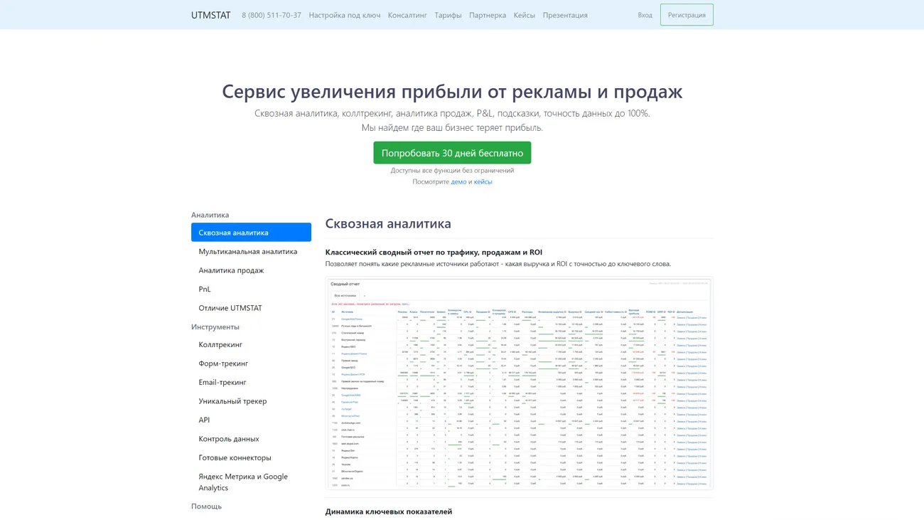UTMSTAT система сквозной аналитики